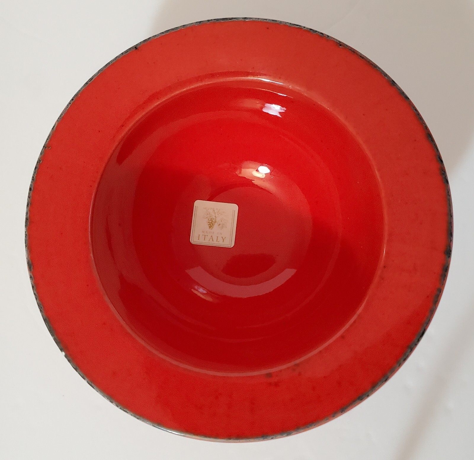 Vintage Made In Italy Glazed Red Pottery Bowl