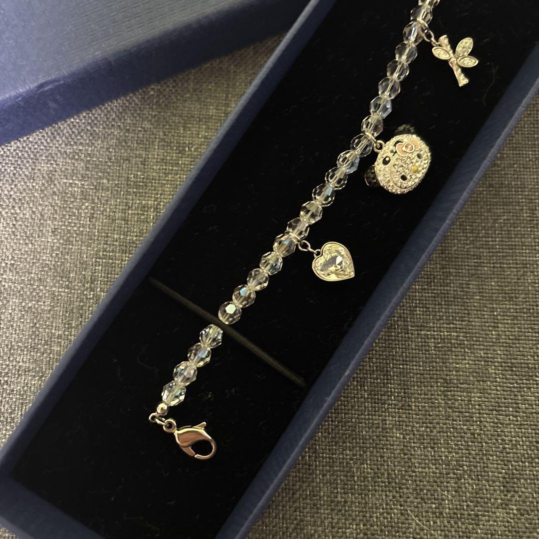 Swarovski クリスタルチャーム ブレスレット☆ハローキティ☆パンダ SWAROVSKI スワロフスキー ハローキティ ハロウィーン オブジェ