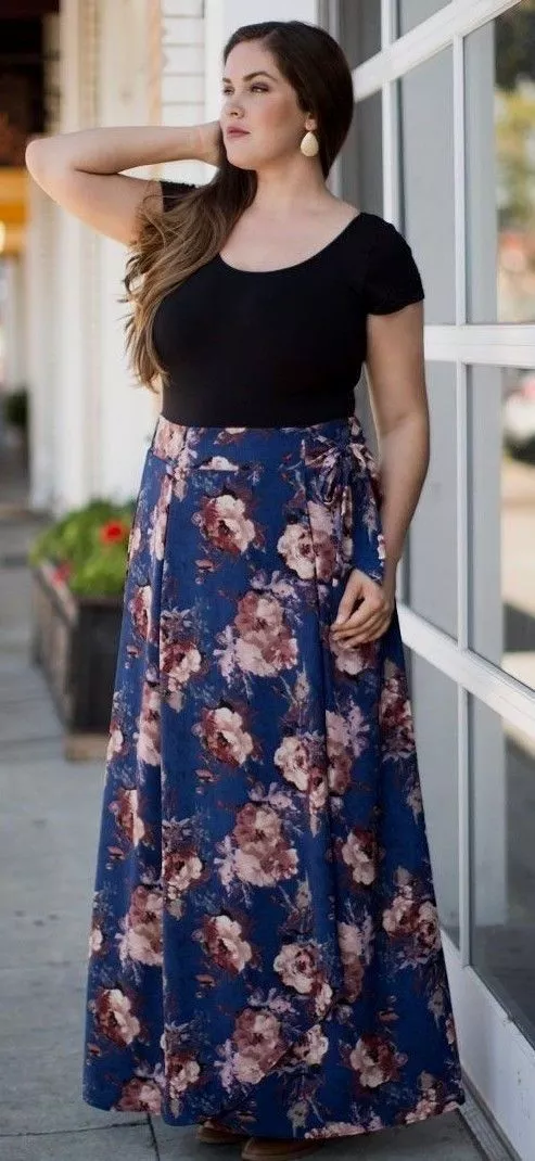 Floral maxi skirt size clearance 16