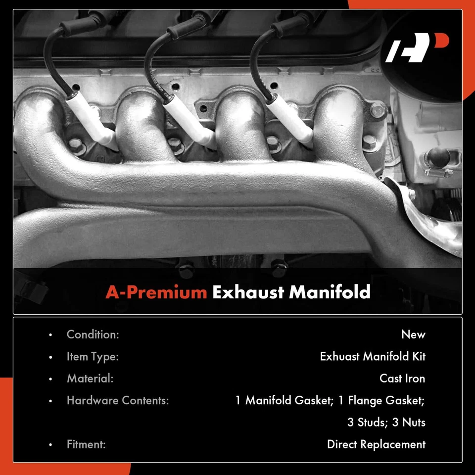 A-Premium Left Exhaust Manifold w/Gasket for Chevy P30 GMC P3500 Isuzu Workhorse - Image 2 of 4