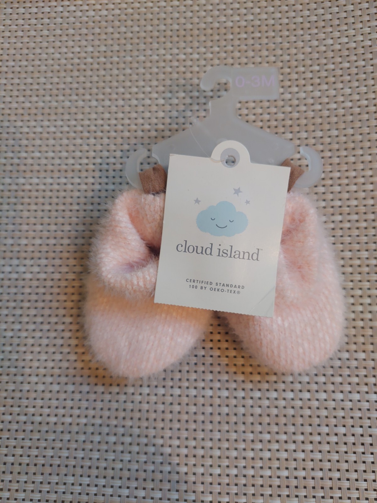Cloud Island Baby Girls' Size 0-3 Months Light Pink Soft Fleece Pull On Booties-image