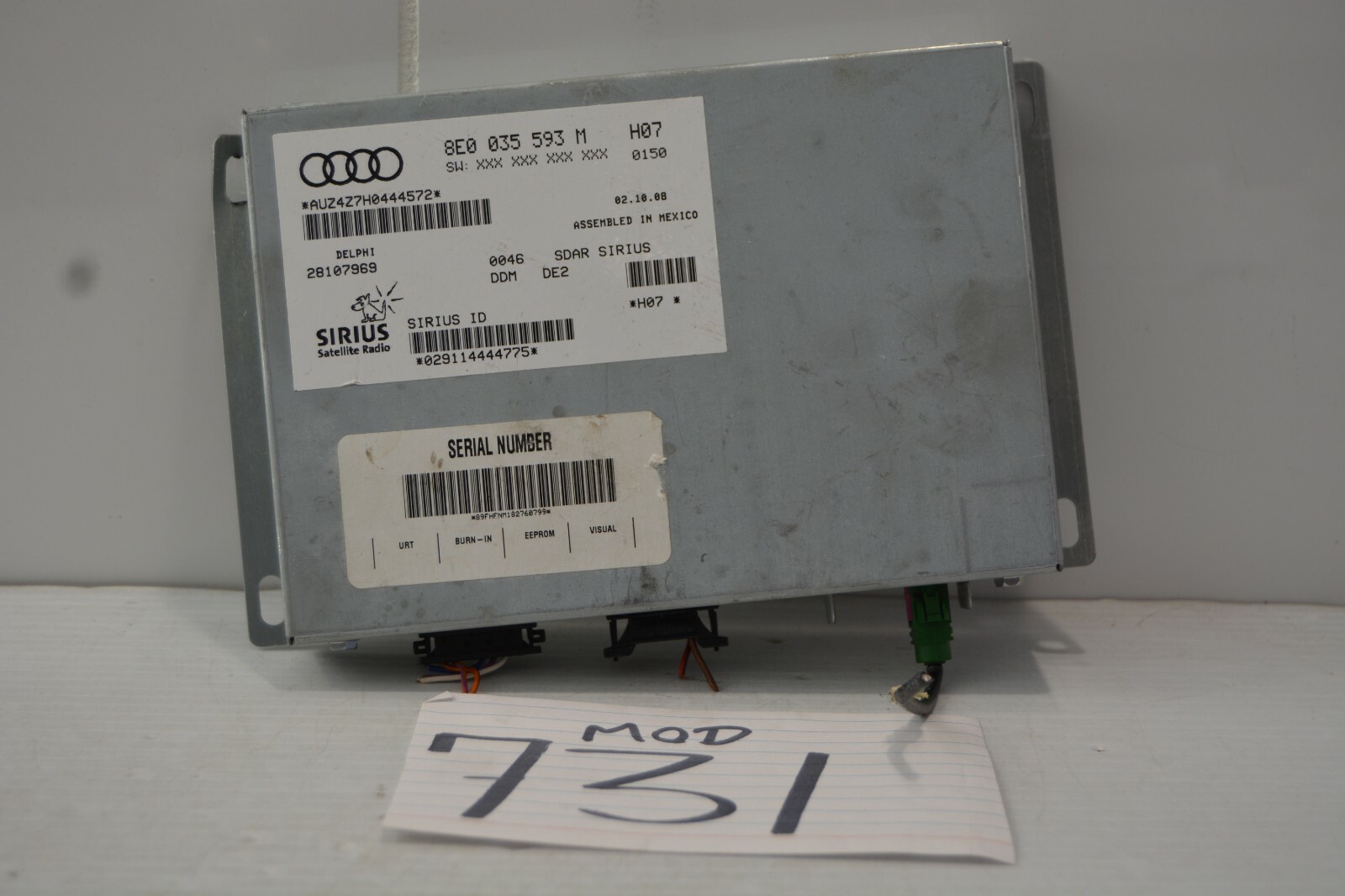 2009 Volkswagen Passat Sirius Radio Control Module Computer #731-MOD 