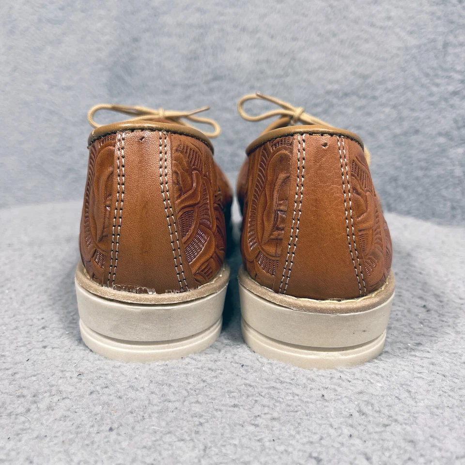 Zapatos Derby Informales De La Tierra Mia Para Mujer Talla 5 Floral Cuero Marrón Repujado Foto 4 de 4