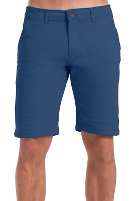 Mens Chino Summer Shorts Casual Cotton Slim Fit Spandex Half Pale Blue Pants