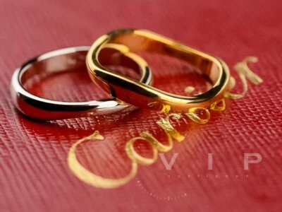 CARTIER LOVE ME BAGUE 2 GOLD BAND ROWS RING 18K WEISSGOLD & GELBGOLD DOPPELRING - Bild 1 von 4