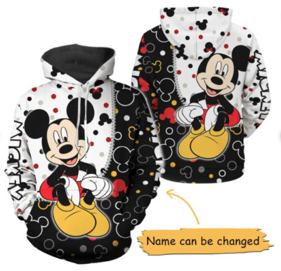 Personalized Mickey And Minnie Mouse BOY 3D HOODIE HALLOWEEN GIFT BEST PRICE