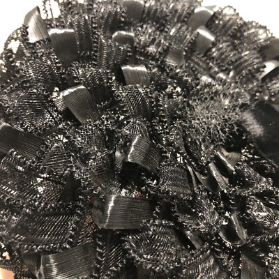 Black Muffin Hat Woven Style Black Velvet Bow Union Made  display picture 2
