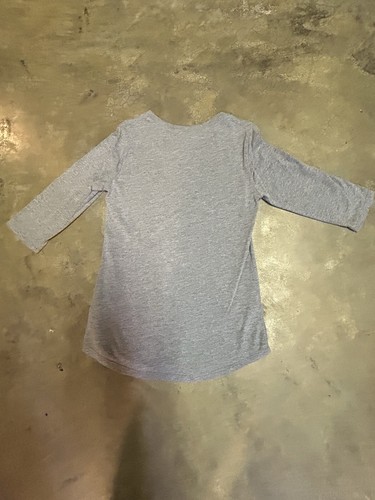 Size 8 Justice Reversible Sequin Heart Gray Top 3/4 Sleeve Shirt Dance - Picture 8 of 8