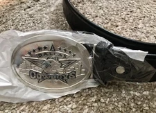 Dallas Cowboys NFL Football Black Genuine Leather Belt L