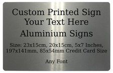 Custom Personalised Your Text Font Metal Aluminium Sign Door House Office Plaque