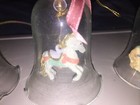 Carrousel Bell Ornaments Crystal Bells Hand Painted Horses Vintage Ornament Set — photo 3