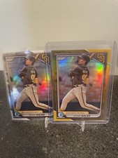 ETHAN SALAS 2024 BOWMAN CHROME DRAFT GOLD REFRACTOR PADRES /50 & Base Refractor