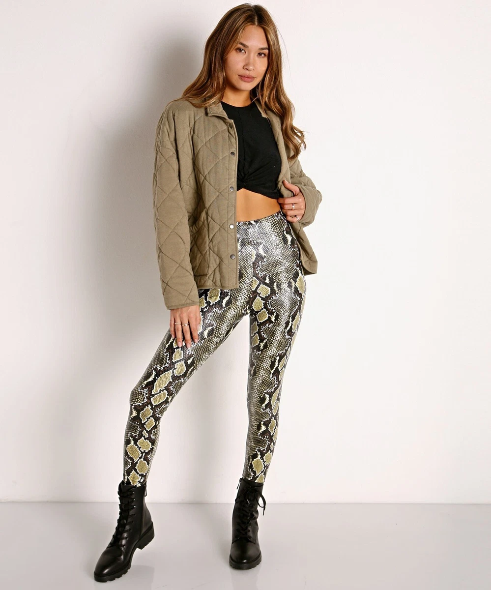 Faux Leather Animal Legging