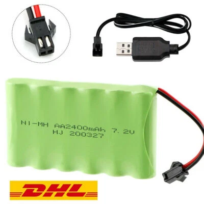 7,2V Ni-MH Akku 2400mAh Batterie AA Mignon SM-2P Slowfly Stecker Crawler RC HBX - Bild 1 von 4