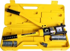 16 Tons Hydraulic Wire Crimping Tool Battery Cable Lug Terminal Crimper With 13 
