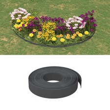 Garden Edgings 4 pcs Grey 10 m 10 cm Polyethylene vidaXL