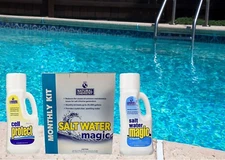 Natural Chemistry 7404 Swimming Pool Salt Water Magic Monthly Chemical Kit
