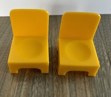Vintage Weebles Romper Room Yellow Chairs 2pc lot