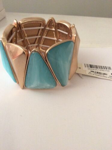 $75 Kenneth Cole New York Gold-Tone Geometric Mixed Bead Stretch Bracelet #120c - Picture 3 of 4
