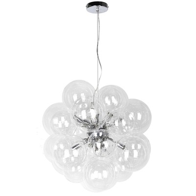 Dainolite Comet 6 Light Halogen Pendant, Chrome/Clear Glass - CMT-206P-CLR-PC