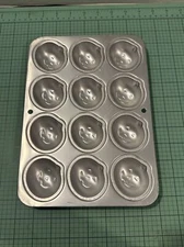 Vintage 1994 Wilton Pumpkin Jack o Lantern Bite Size Muffin Brownie Pan 12 BS3