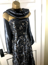 Gina Bacconi Multicoloured Floral Lined Dress & Scarf, UK 12, New With Tags