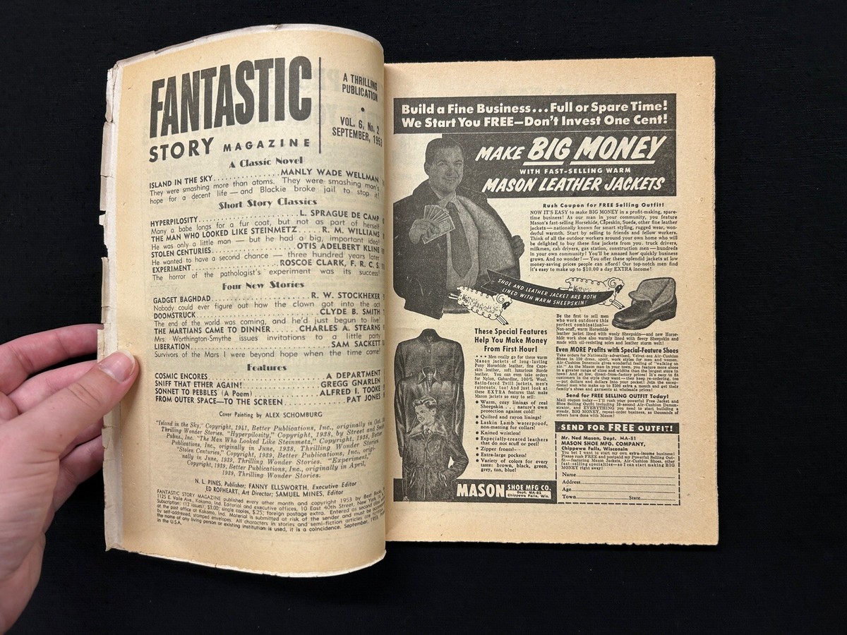 FANTASTIC Story Magazine Sept. 1953 ALEX SCHOMBURG cover! GGA! | eBay