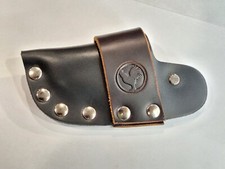 GENUINE LEATHER QUICK-DRAW SHEATH for BUCK 110 FOLDING KNIFE - BLACK/BROWN