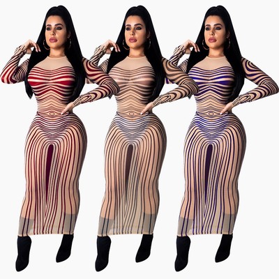 sheer mesh maxi dress