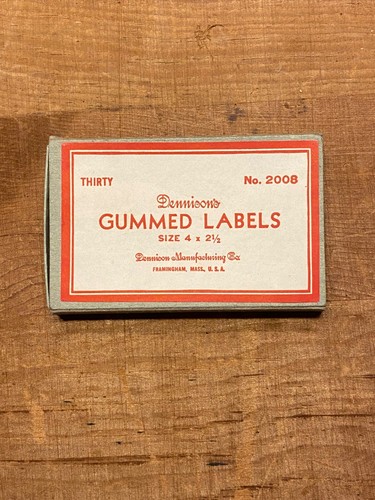 Antique/Vtg Package of 30 Large Dennison Gummed Paper Labels 2.5" x 4", No.2008 - Picture 4 of 4