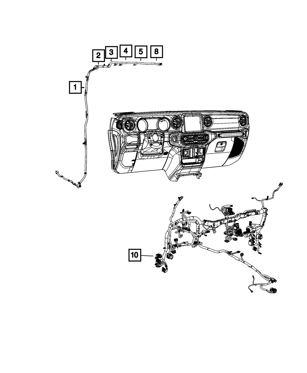 Cable de antena AM/FM para Jeep Wrangler 2018-2021 (P/N 68425087AA)