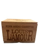 Louis L'Amour 4 Audio Cassettes in Carved Wooden Box 1993 Western Audio Book
