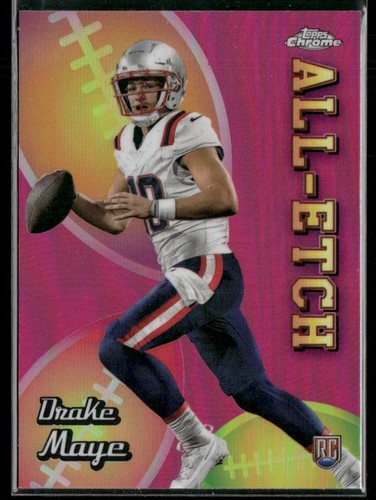 Drake Maye [Pink Refractor] #CAE-DM 2024 Topps Chrome All-Etch card