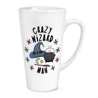 VerrüCkte Zauberer Mann Stars 483Ml Groß Latte Becher Tasse Lustig Spass Magisch