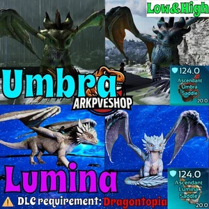 Umbra / Lumina clone Dragontopia Drago High Lvl ASA PVE 🦖ARK Survival Ascended