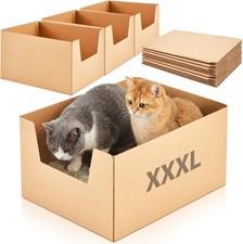 4 Pack XXL Extra Large Disposable Cat Litter Box 19 x 15 x 11.75 in Deep