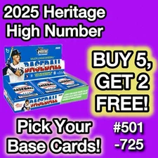 2025 Topps Heritage HIGH NUMBER Base U-PICK COMPLETE YOUR SET #501-725 Presale