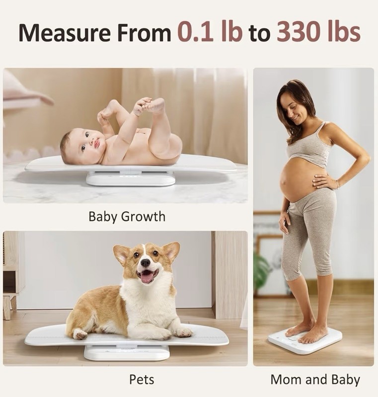 GROWNSY Baby Scale 330lb Capacity Display Portable Pet, Maternity, Elderly, Baby