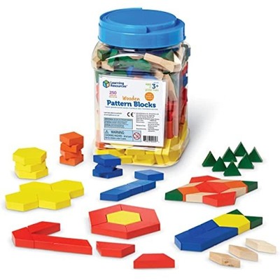 Learning Resources Wooden Pattern Blocks - Educational Toys And Tangram Puzzle