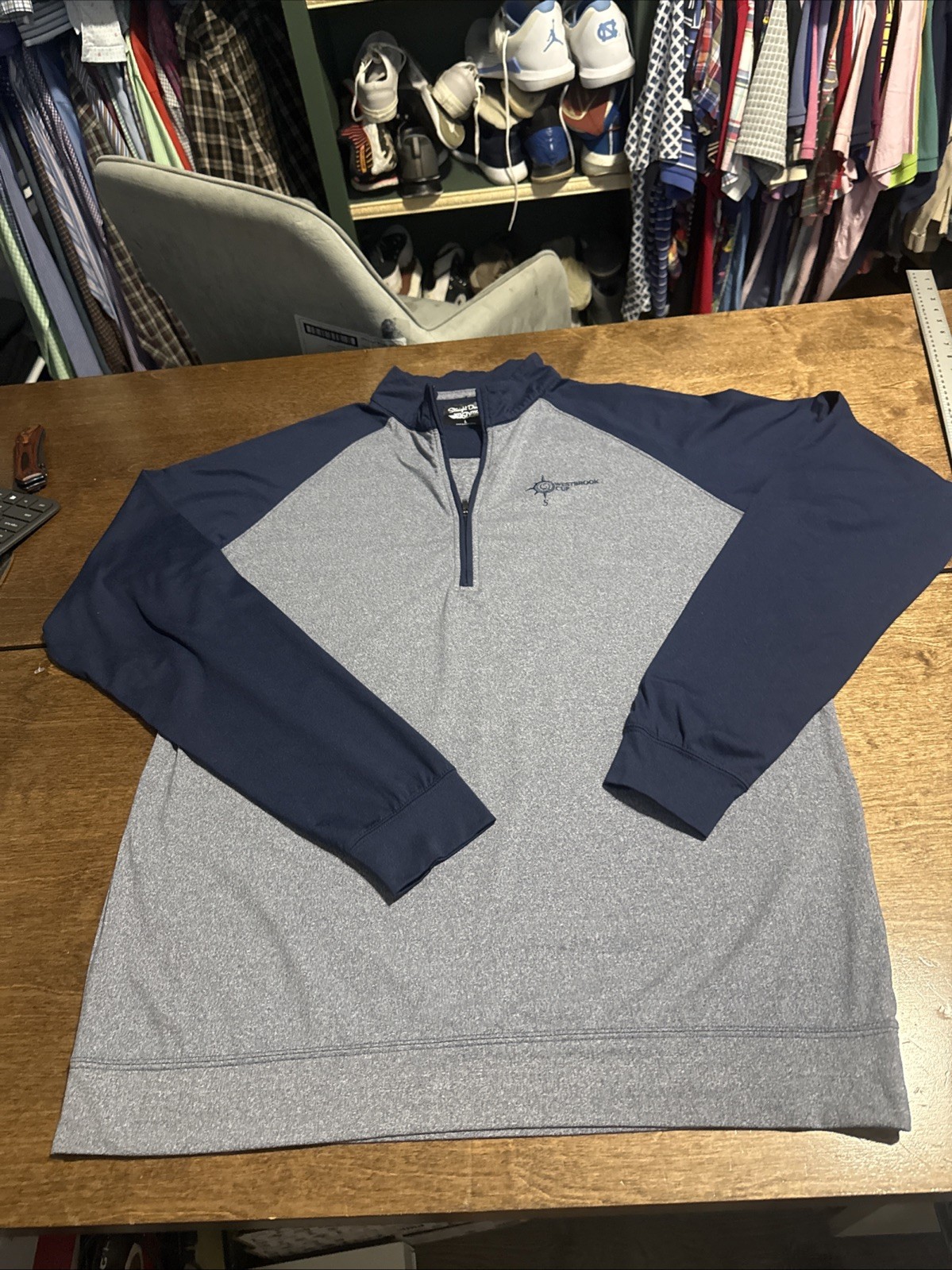 Straight Down Half Zip Lightweight Stretch Golf P… - image 1