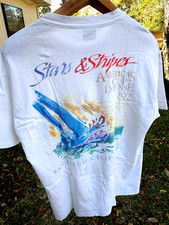 Vintage 1992 America's Cup Stars & Stripes Single Stitch White XL Hanes Beefy T