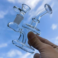 Mini Clear Glass Bong 4.5 Inch - Smoking Water Pipe Hookah with 14mm Bowl