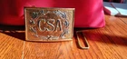 Antique Style CSA Belt Buckle Military Civil War Confederate Square Brass