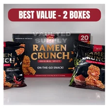 Ramen Crunch Original Spicy – 2 Pack (40 Total Snacks) Crispy Noodle Snack, On-t