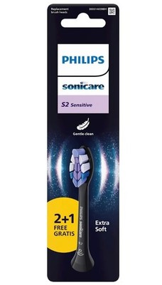 3er Pack Philips Sonicare S2  Sensitive  Aufsteckbürsten schwarz -