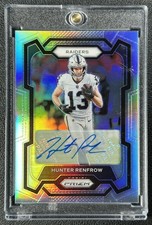 HUNTER RENFROW 2023 PANINI PRIZM #175 AUTO SILVER RAIDERS