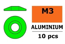 GForce - GREEN WASHERS 10pcs M3 FOR ROUND HEAD SCREWS M3