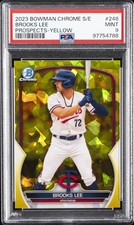 2023 BOWMAN CHROME SAPPHIRE EDITION PROSPECTS YELLOW #248 BROOKS LEE 15/50 PSA 9