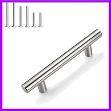 30 Pack Brushed Nickel Cabinet Pulls 3 inch Hole Centers Euro Style T Bar Cab...