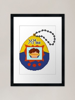 Pixel Tamagotchi-Cyclops/Scott Summ gerahmtes Wandbild Poster Leinwanddruck Bild